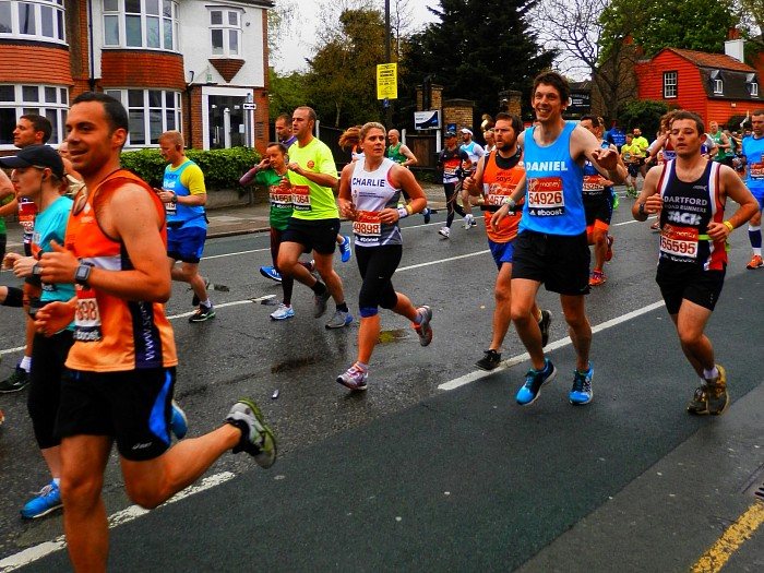 A parishioner running the London Marathon